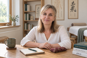 Dagmar Maradová, terapeutka DaoVitalis – ilustrační portrét v prostředí tradiční čínské medicíny.